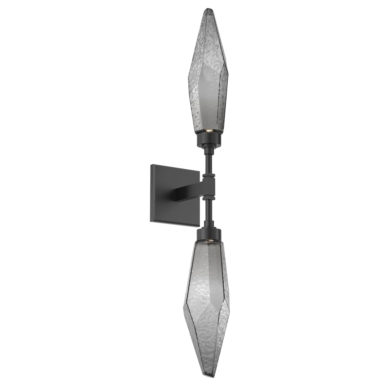 Hammerton Studio - IDB0050-02-MB-CS-L1 - LED Wall Sconce - Rock Crystal - Matte Black