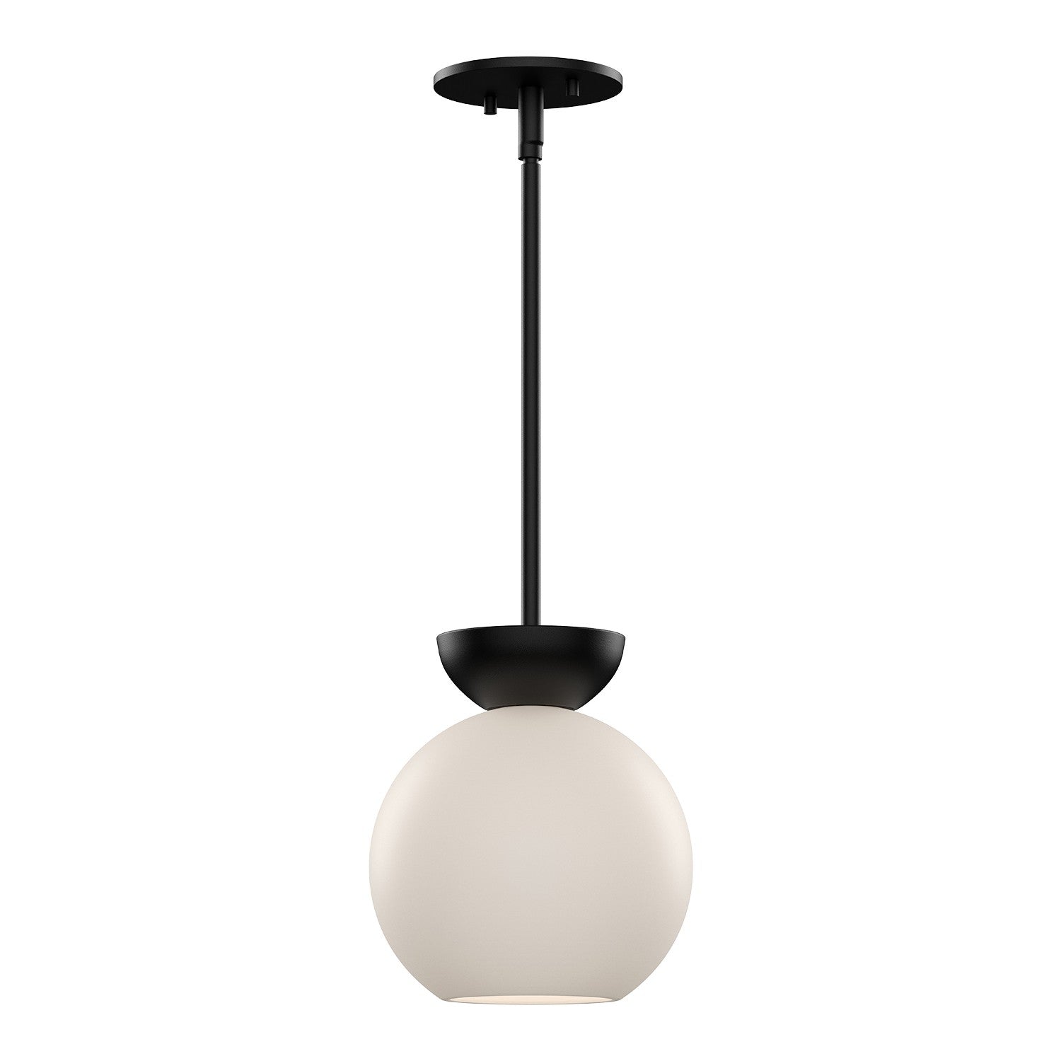 Kuzco Lighting - PD59708-BK/OP - One Light Pendant - Arcadia - Black/Opal Glass