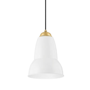 Mitzi - H439701S-AGB/GWH - One Light Pendant - Jamila - Aged Brass