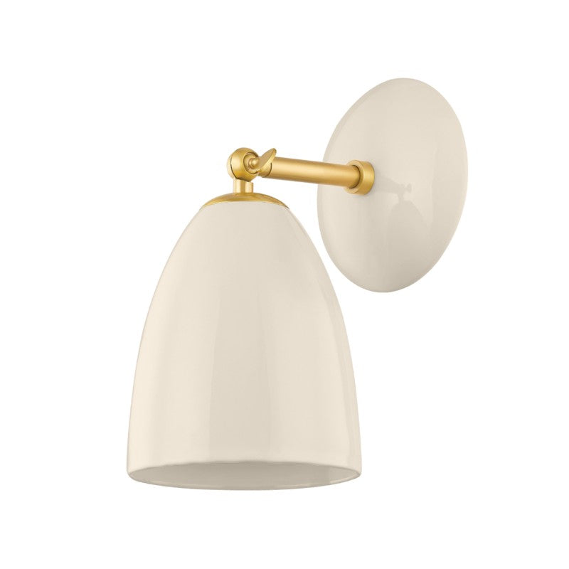 Mitzi - H558101-AGB/CCR - One Light Wall Sconce - Kirsten - Aged Brass/Ceramic Cream