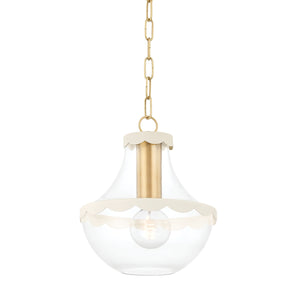 Mitzi - H668701S-AGB/SCR - One Light Pendant - Alaina - Aged Brass