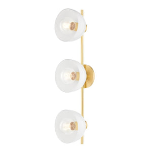 Mitzi - H724303-AGB - Three Light Bath and Vanity - Belle - Aged Brass