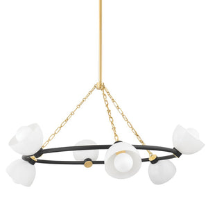 Mitzi - H724806-AGB/TBK - Six Light Chandelier - Belle - Aged Brass/Textured Black Combo