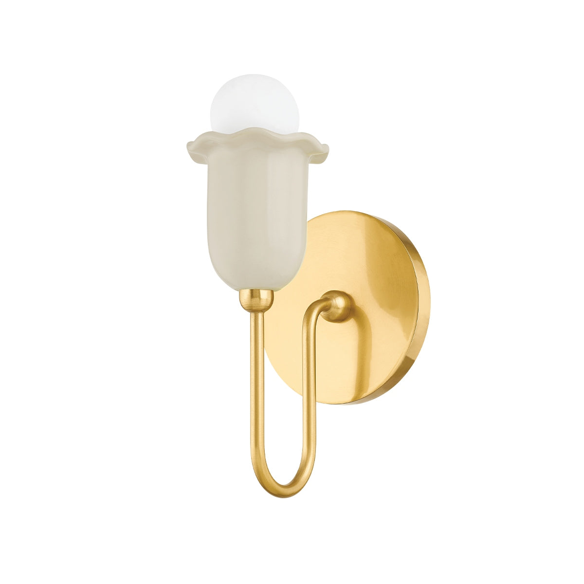 Mitzi - H732101-AGB/CAI - One Light Wall Sconce - Delilah - Aged Brass/Ceramic Antique Ivory