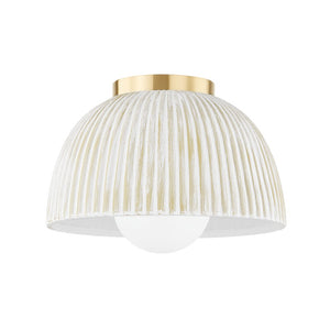 Mitzi - H750501-AGB/CWW - One Light Flush Mount - Eloise - Aged Brass