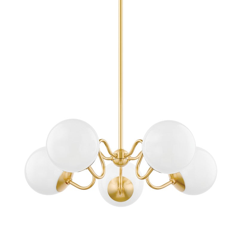 Mitzi - H772805-AGB - Five Light Chandelier - Havana - Aged Brass