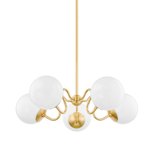 Mitzi - H772805-AGB - Five Light Chandelier - Havana - Aged Brass