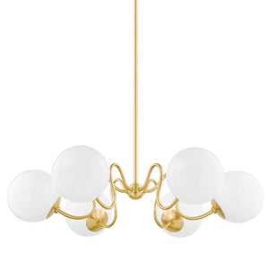 Mitzi - H772806-AGB - Six Light Chandelier - Havana - Aged Brass