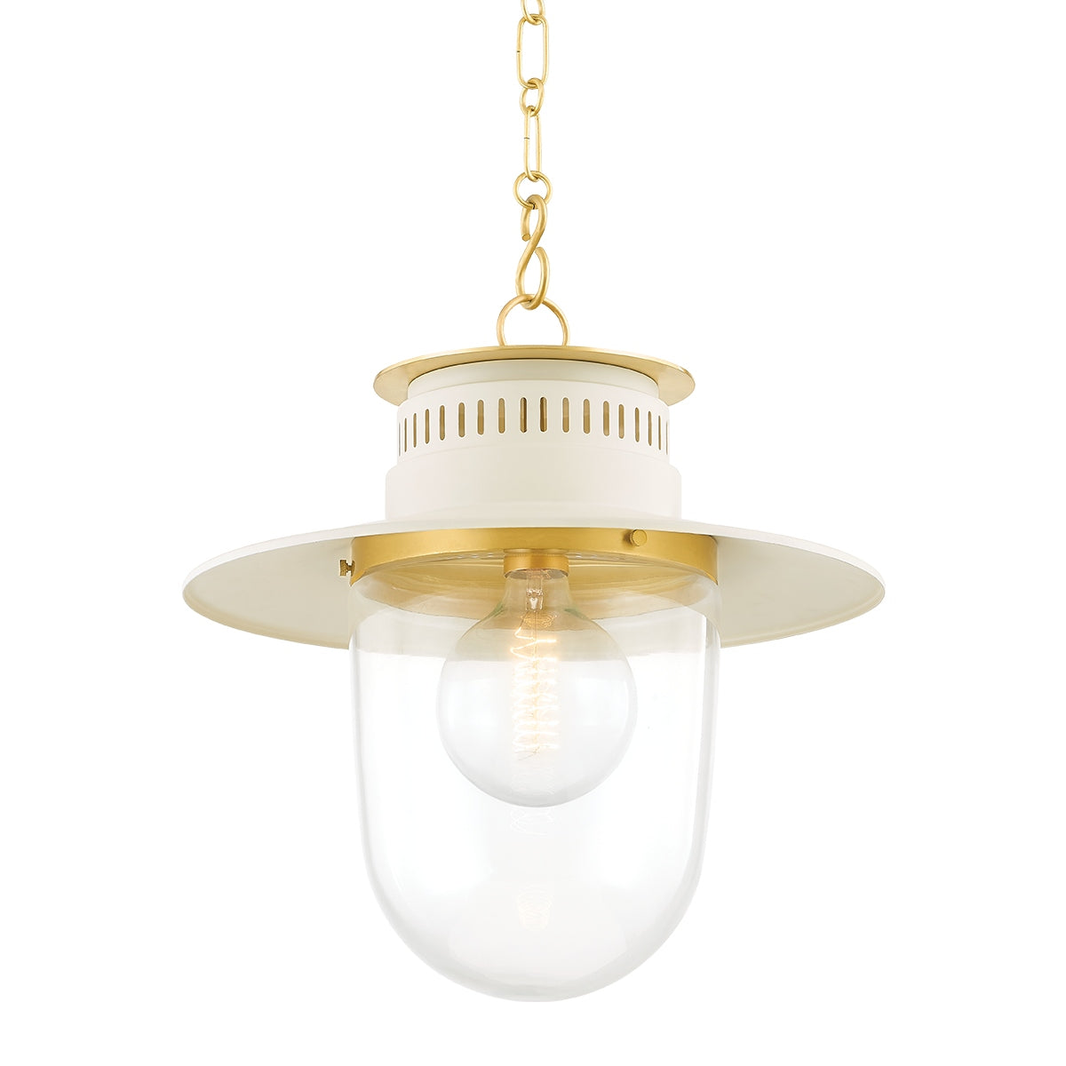 Mitzi - H773701L-AGB/SCR - One Light Pendant - Nori - Aged Brass/Soft Cream