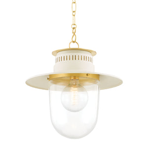 Mitzi - H773701L-AGB/SCR - One Light Pendant - Nori - Aged Brass/Soft Cream