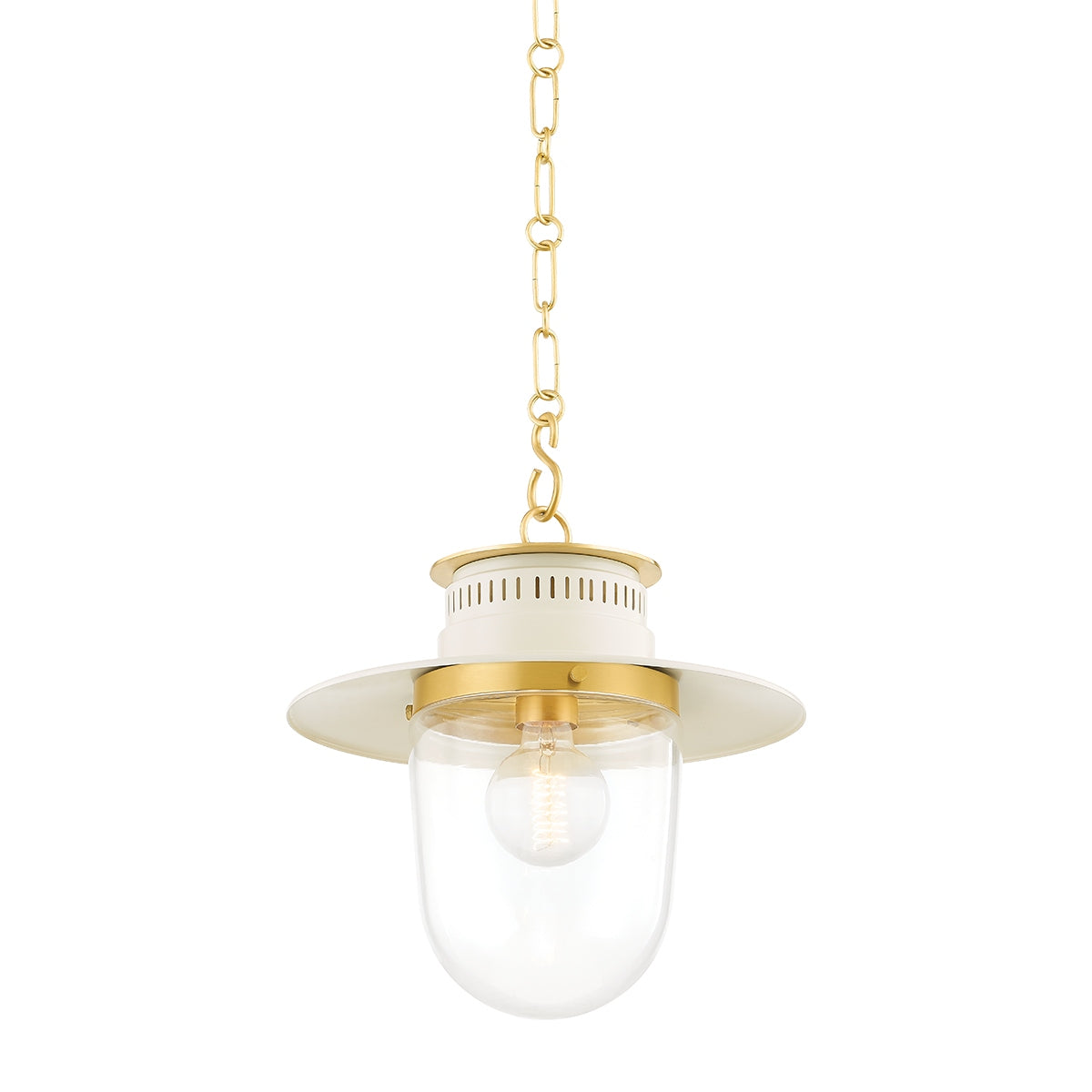 Mitzi - H773701S-AGB/SCR - One Light Pendant - Nori - Aged Brass/Soft Cream