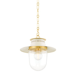 Mitzi - H773701S-AGB/SCR - One Light Pendant - Nori - Aged Brass/Soft Cream
