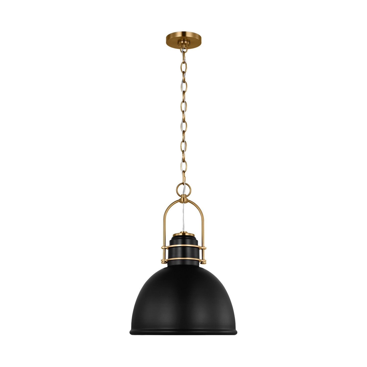 Visual Comfort Studio - CP1411BBSMBK - One Light Pendant - Upland - Midnight Black and Burnished Brass