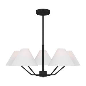 Visual Comfort Studio - DJC1005MBK - Five Light Chandelier - Burke - Midnight Black