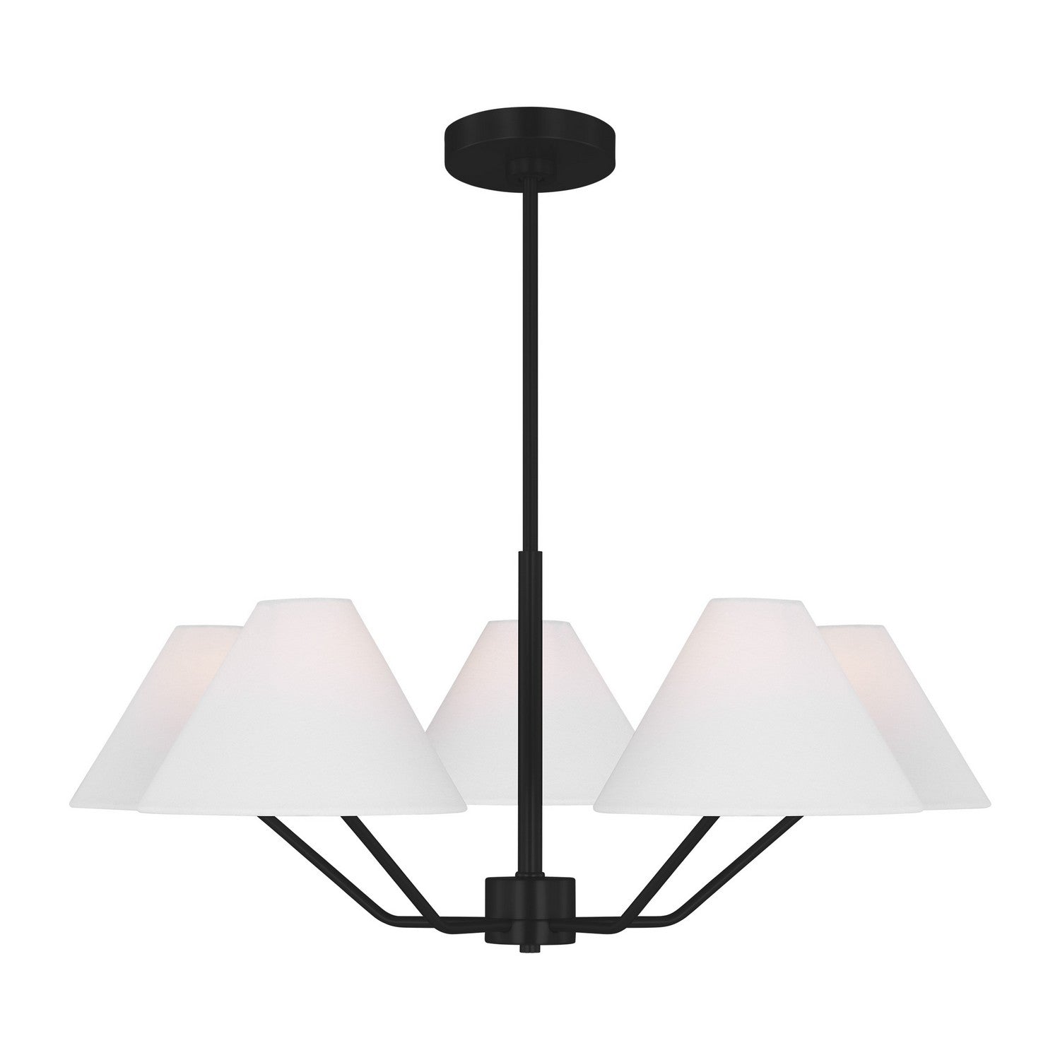 Visual Comfort Studio - DJC1005MBK - Five Light Chandelier - Burke - Midnight Black