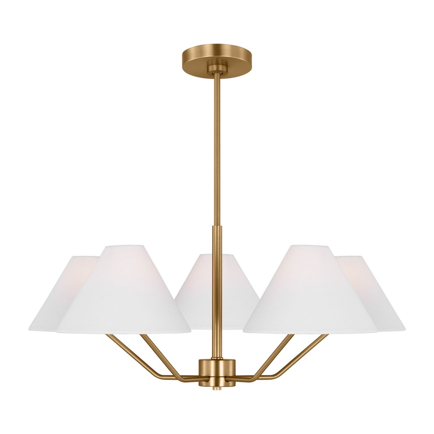 Visual Comfort Studio - DJC1005SB - Five Light Chandelier - Burke - Satin Brass