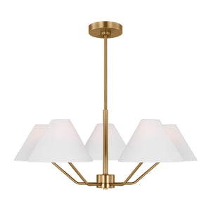 Visual Comfort Studio - DJC1005SB - Five Light Chandelier - Burke - Satin Brass