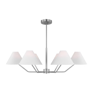 Visual Comfort Studio - DJC1016BS - Six Light Chandelier - Burke - Brushed Steel