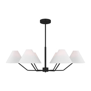 Visual Comfort Studio - DJC1016MBK - Six Light Chandelier - Burke - Midnight Black