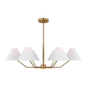 Visual Comfort Studio - DJC1016SB - Six Light Chandelier - Burke - Satin Brass