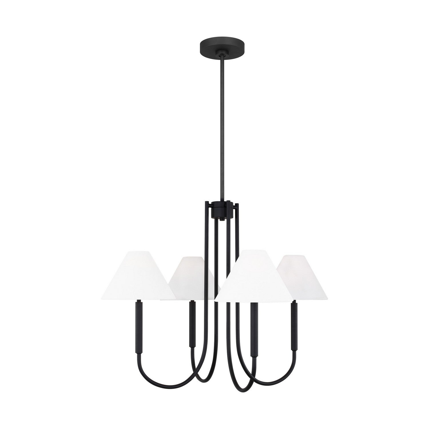 Visual Comfort Studio - DJC1024MBK - Five Light Chandelier - Porteau - Midnight Black