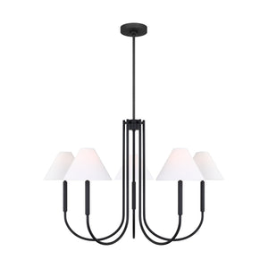 Visual Comfort Studio - DJC1035MBK - Six Light Chandelier - Porteau - Midnight Black