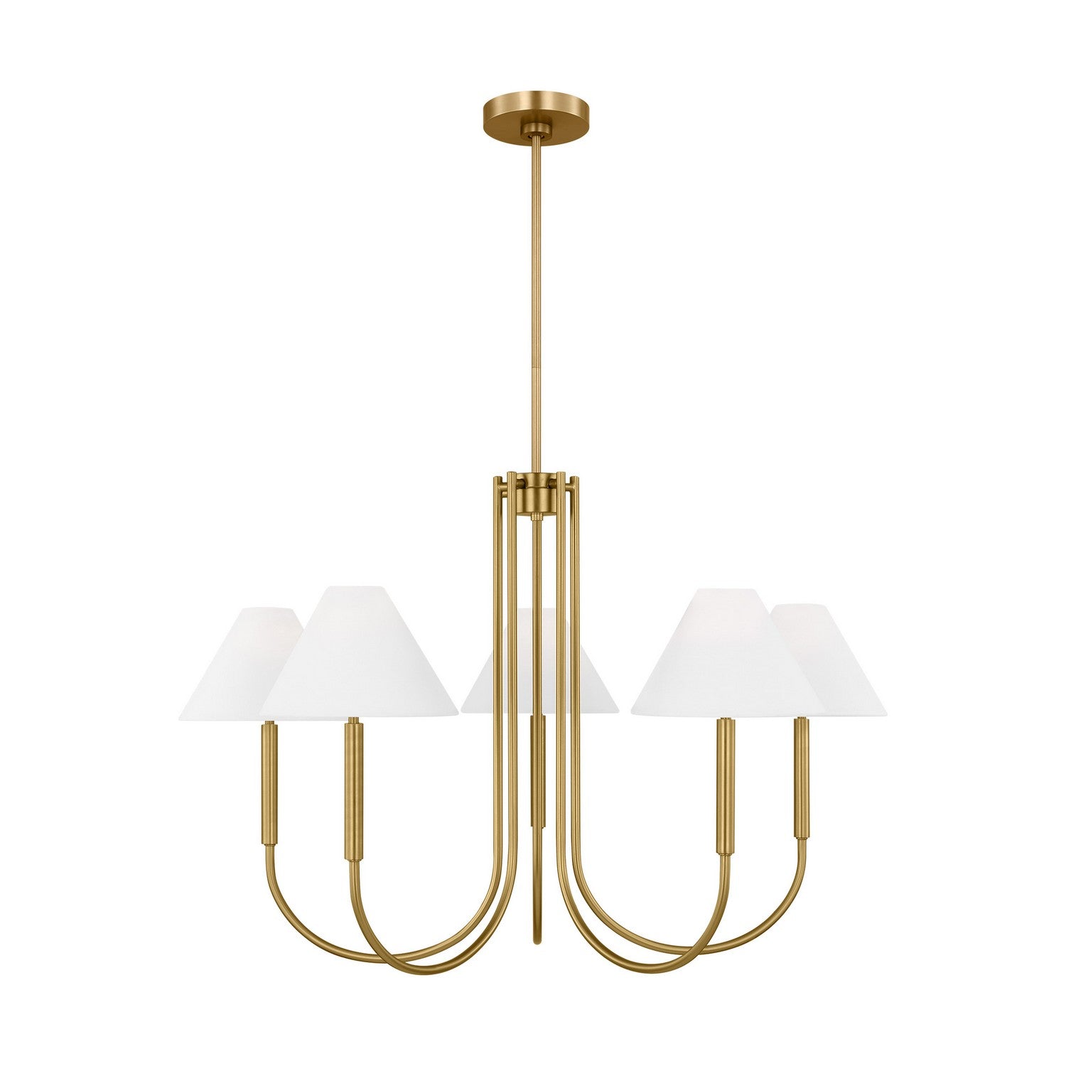 Visual Comfort Studio - DJC1035SB - Six Light Chandelier - Porteau - Satin Brass