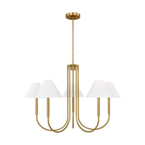 Visual Comfort Studio - DJC1035SB - Six Light Chandelier - Porteau - Satin Brass