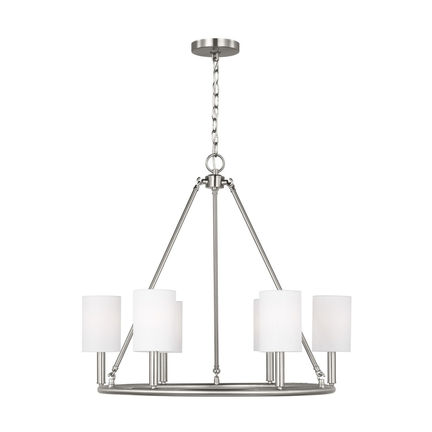 Visual Comfort Studio - DJC1086BS - Six Light Chandelier - Egmont - Brushed Steel