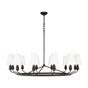 Visual Comfort Studio - TC11712AI - 12 Light Chandelier - Ziba - Aged Iron