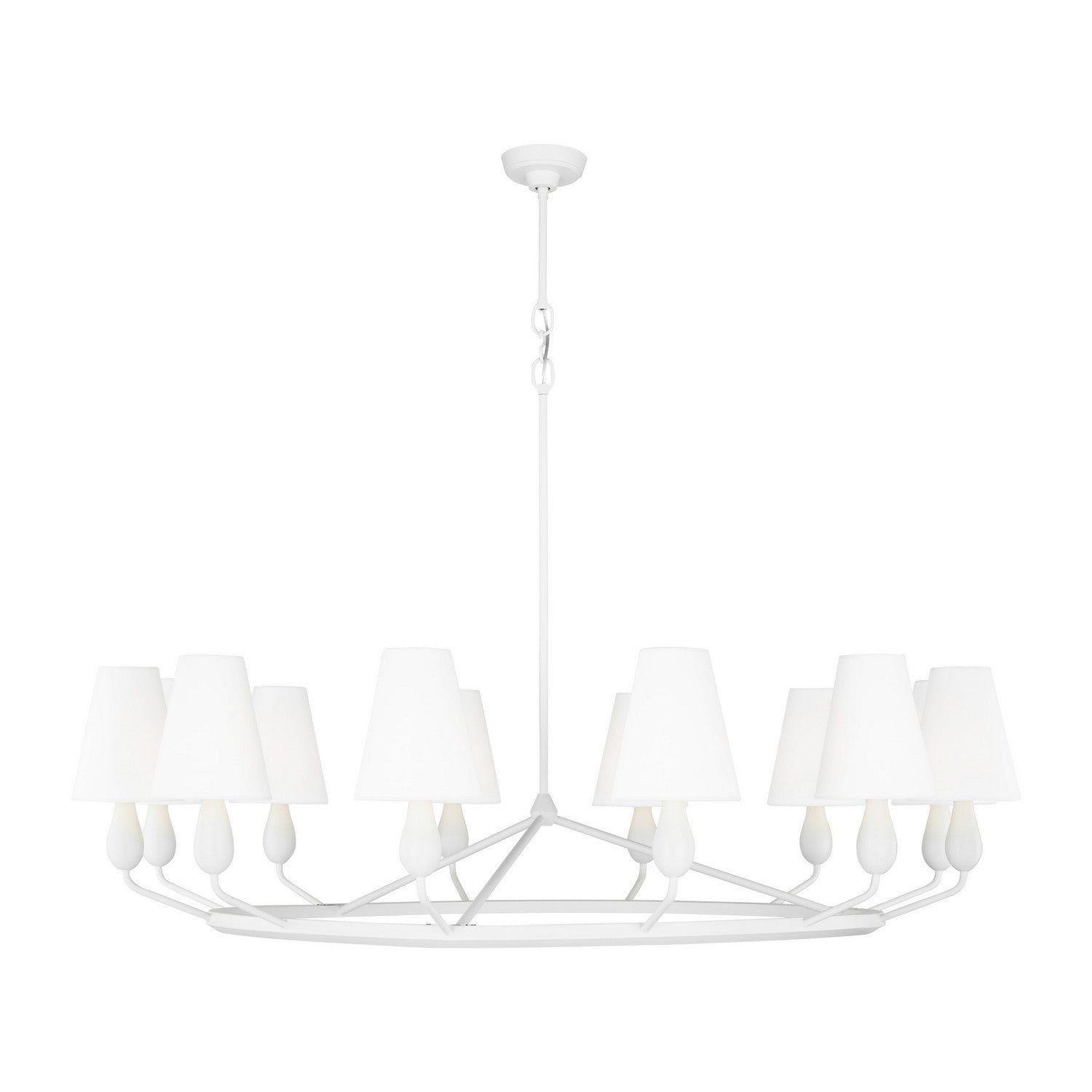 Visual Comfort Studio - TC11712MWT - 12 Light Chandelier - Ziba - Matte White