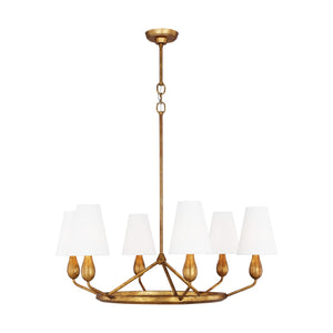 Visual Comfort Studio - TC1186ADB - Six Light Chandelier - Ziba - Antique Gild