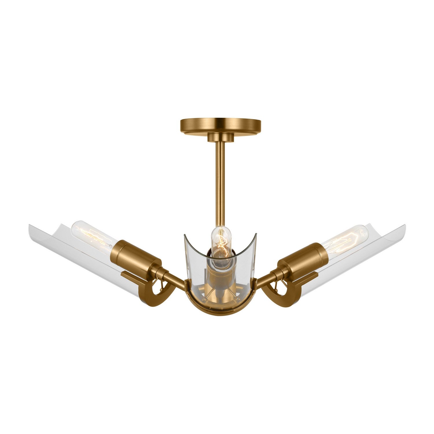 Visual Comfort Studio - TF1023BBS - Three Light Flush Mount - Mezzo - Burnished Brass