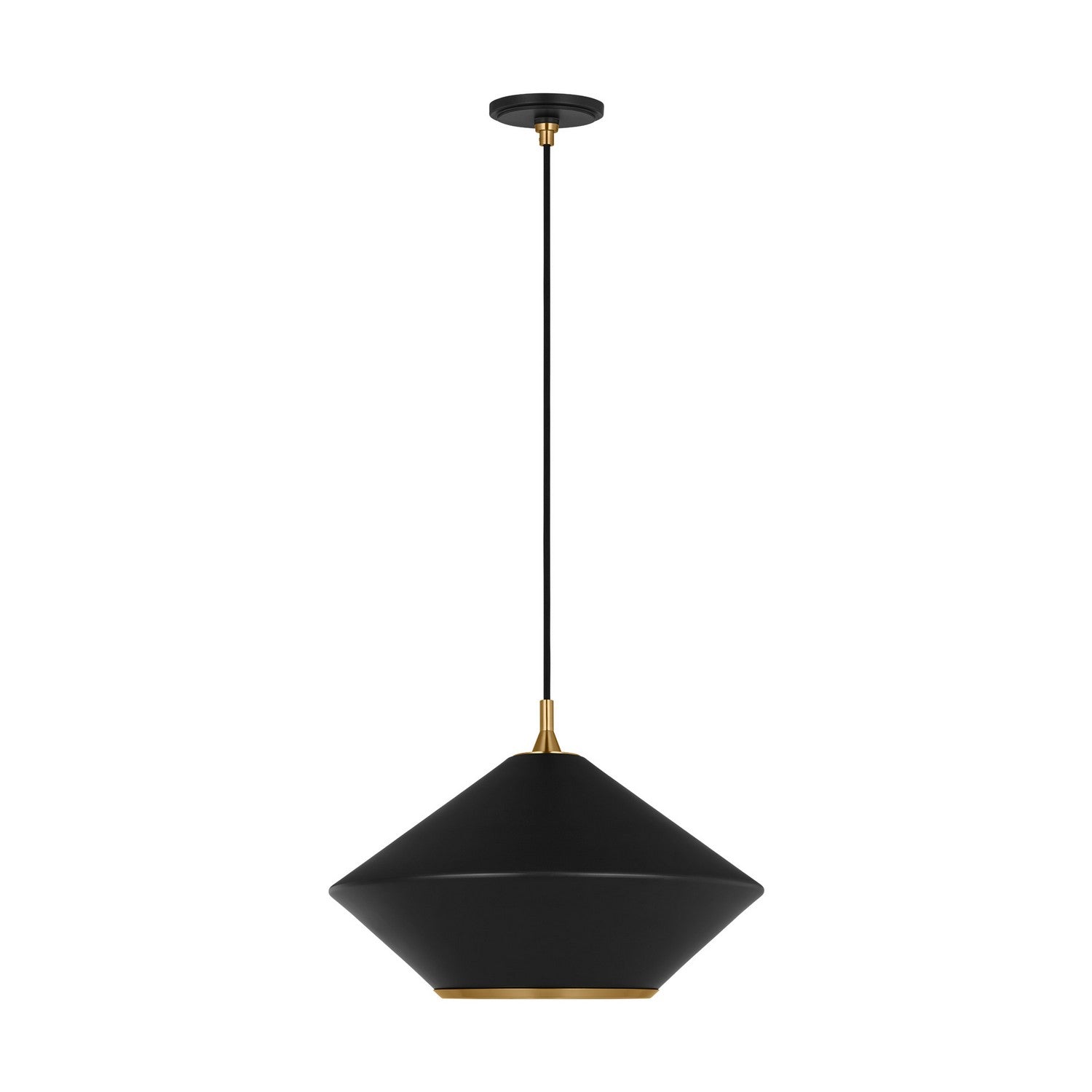 Visual Comfort Studio - TP1221MBKBBS - One Light Pendant - Stanza - Midnight Black