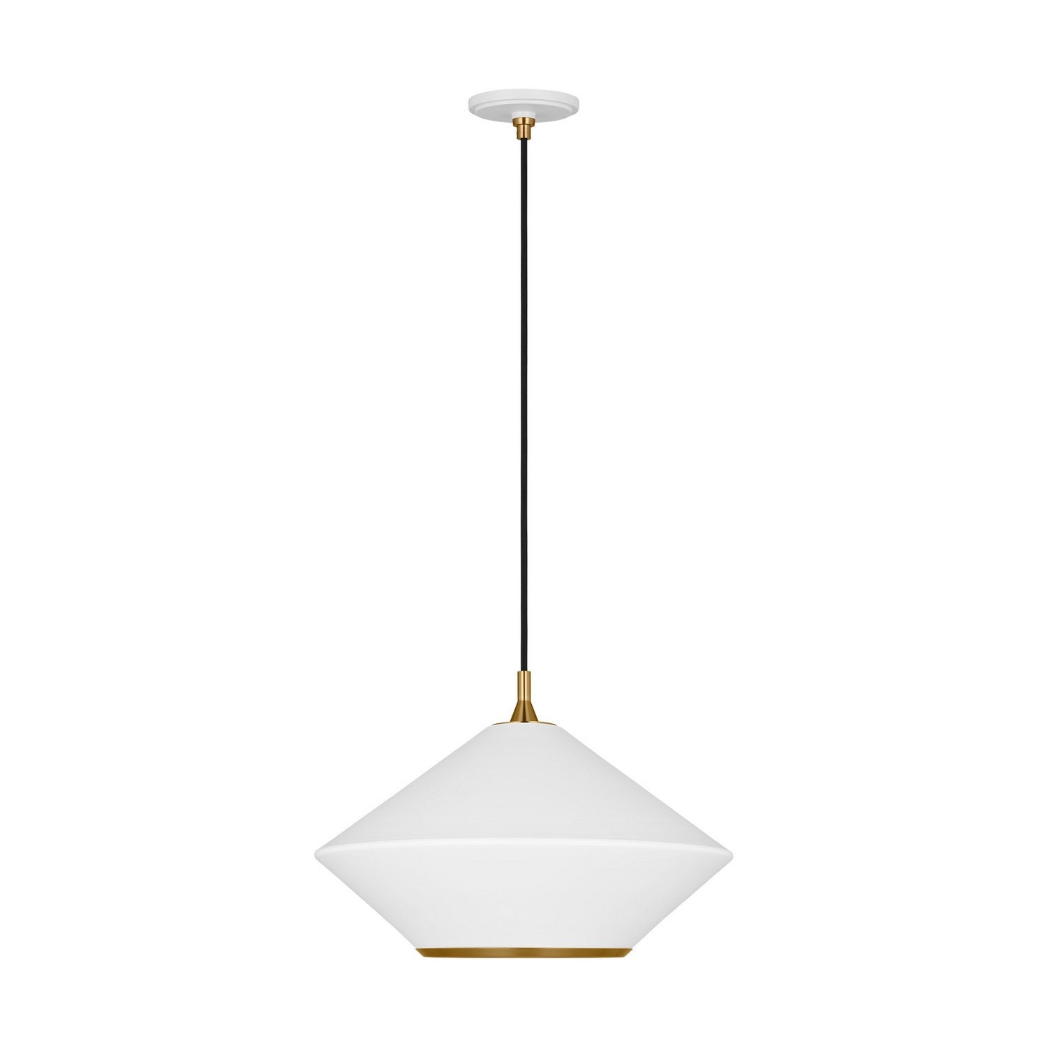 Visual Comfort Studio - TP1221MWTBBS - One Light Pendant - Stanza - Matte White