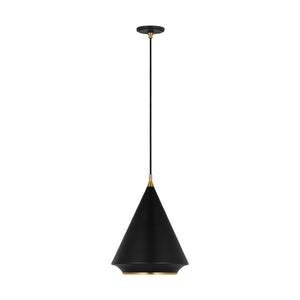 Visual Comfort Studio - TP1231MBKBBS - One Light Pendant - Stanza - Midnight Black