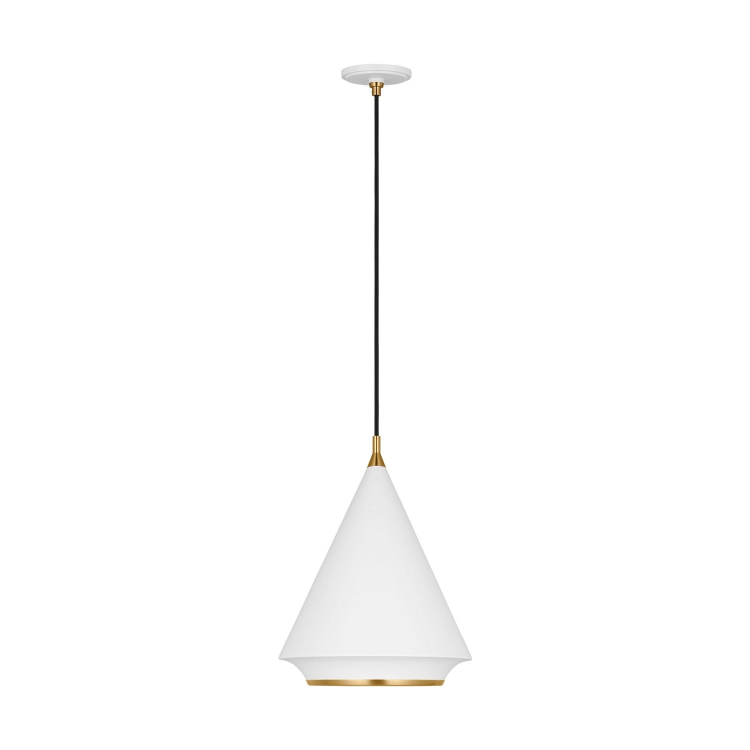 Visual Comfort Studio - TP1231MWTBBS - One Light Pendant - Stanza - Matte White