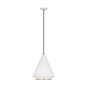 Visual Comfort Studio - TP1231MWTBBS - One Light Pendant - Stanza - Matte White