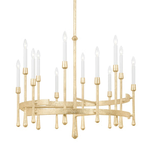 Hudson Valley - 2235-VGL - 12 Light Chandelier - Hathaway - Vintage Gold Leaf