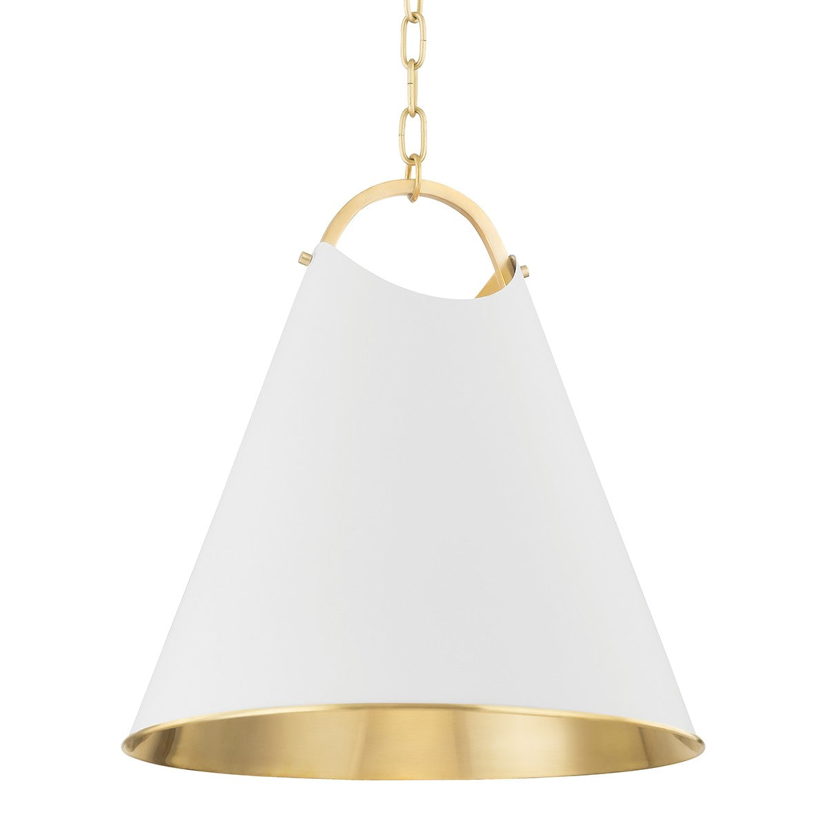 Hudson Valley - 6218-AGB/SWH - One Light Pendant - Burnbay - Aged Brass