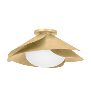 Hudson Valley - 7222-VGL - One Light Flush Mount - Brookhaven - Vintage Gold Leaf