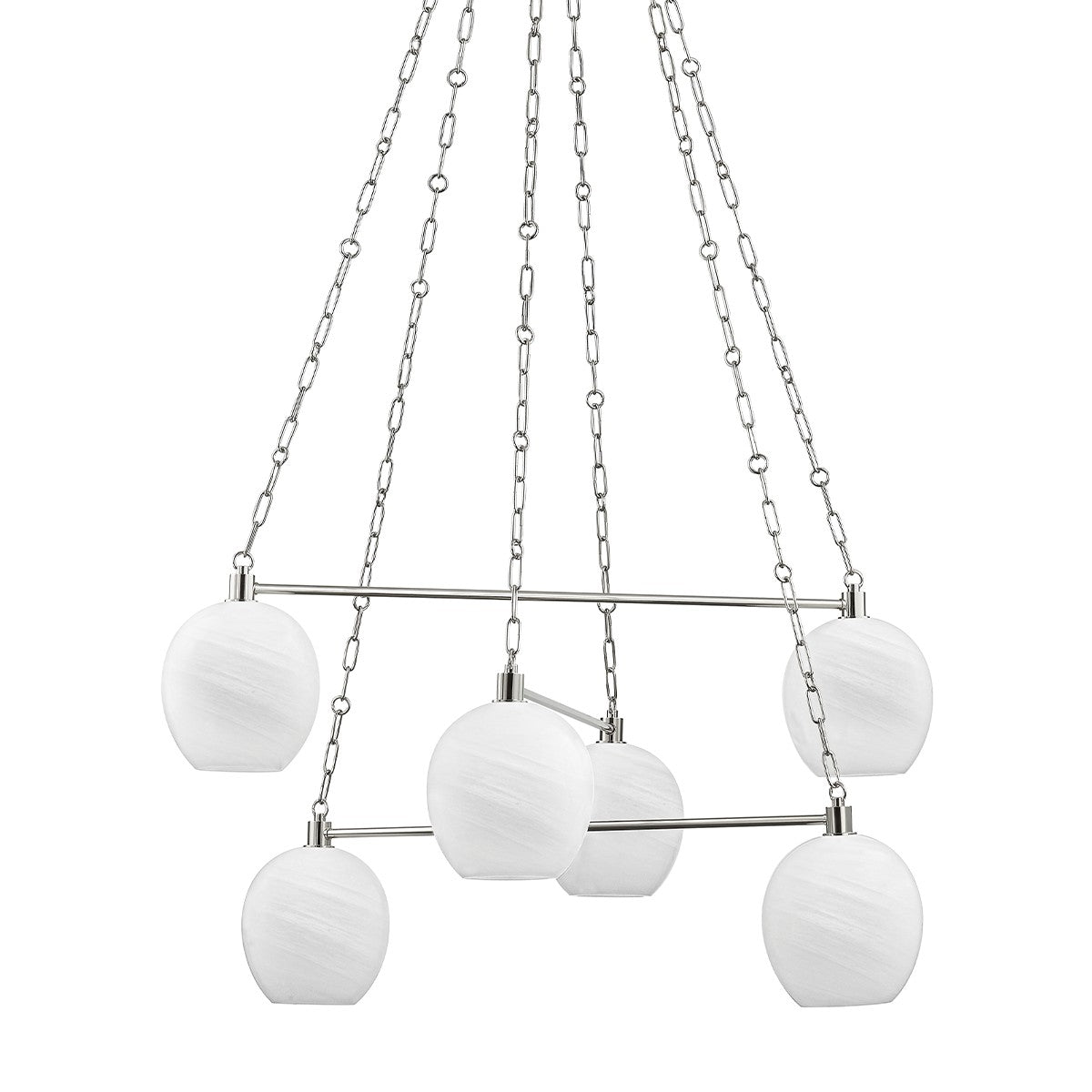 Hudson Valley - 9138-PN - Six Light Chandelier - Asbury Park - Polished Nickel