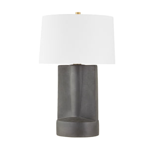 Hudson Valley - L1688-AGB/CTG - One Light Table Lamp - Wilson - Aged Brass/Ceramic Texture Dark Grey