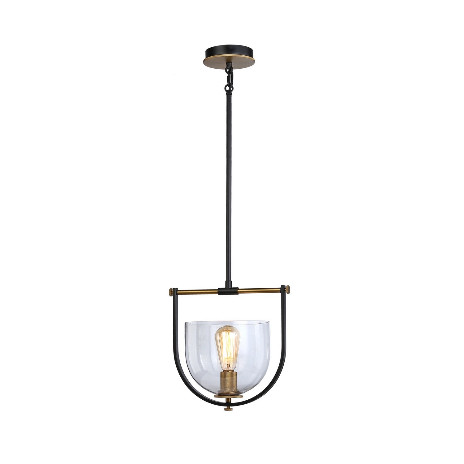 Artcraft - AC11741BB - One Light Pendant - Cheshire - Black & Brass