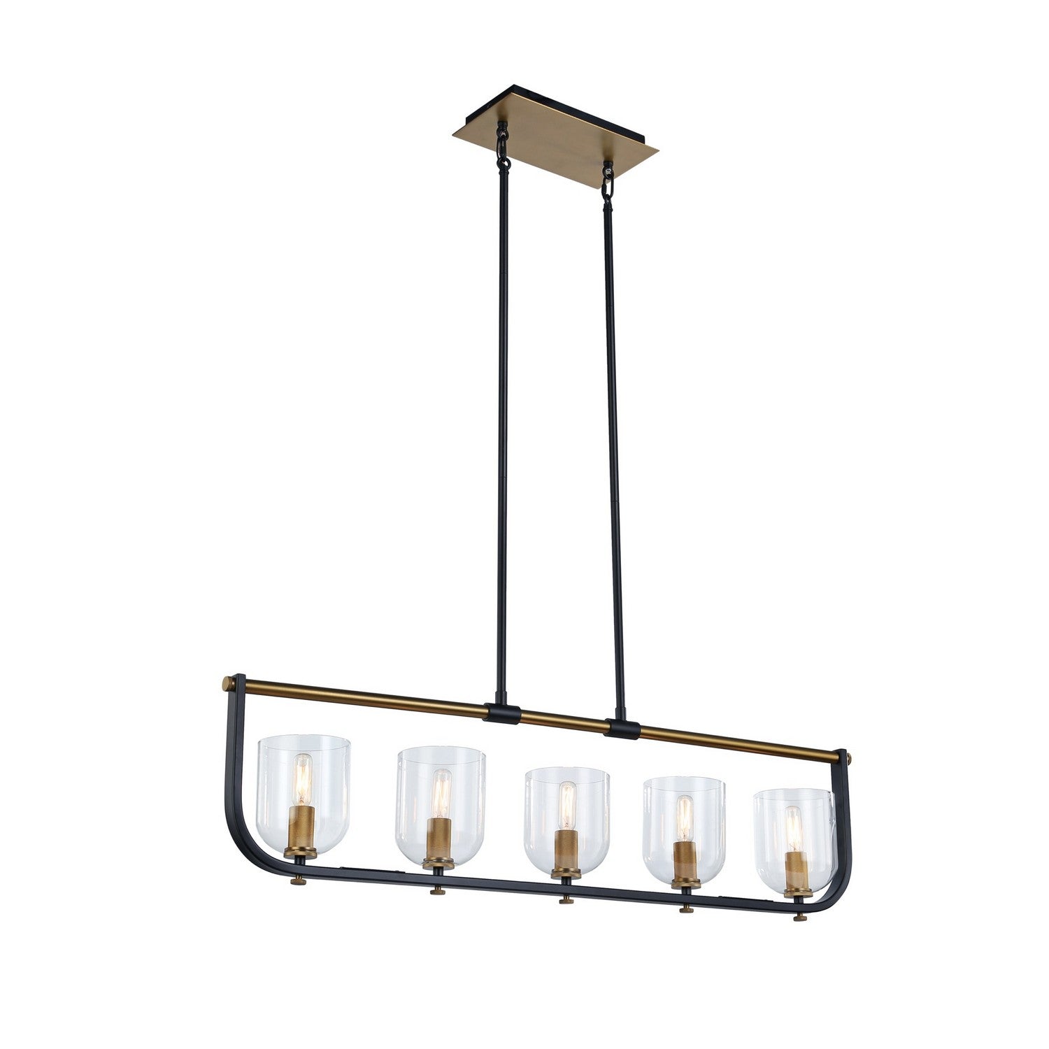 Artcraft - AC11745BB - Five Light Island Pendant - Cheshire - Black & Brass