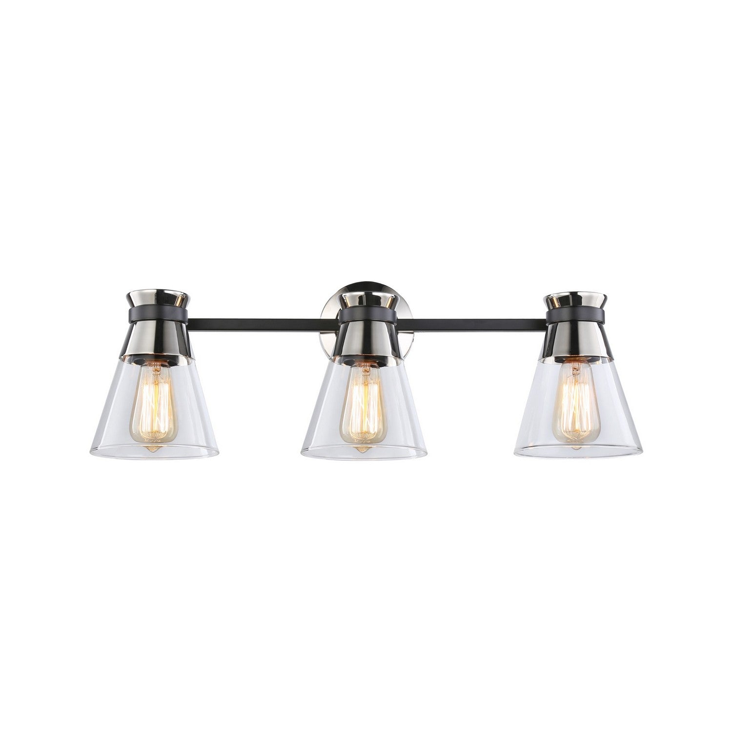 Artcraft - AC11803NB - Three Light Vanity - Kanata - Black & Brushed Nickel