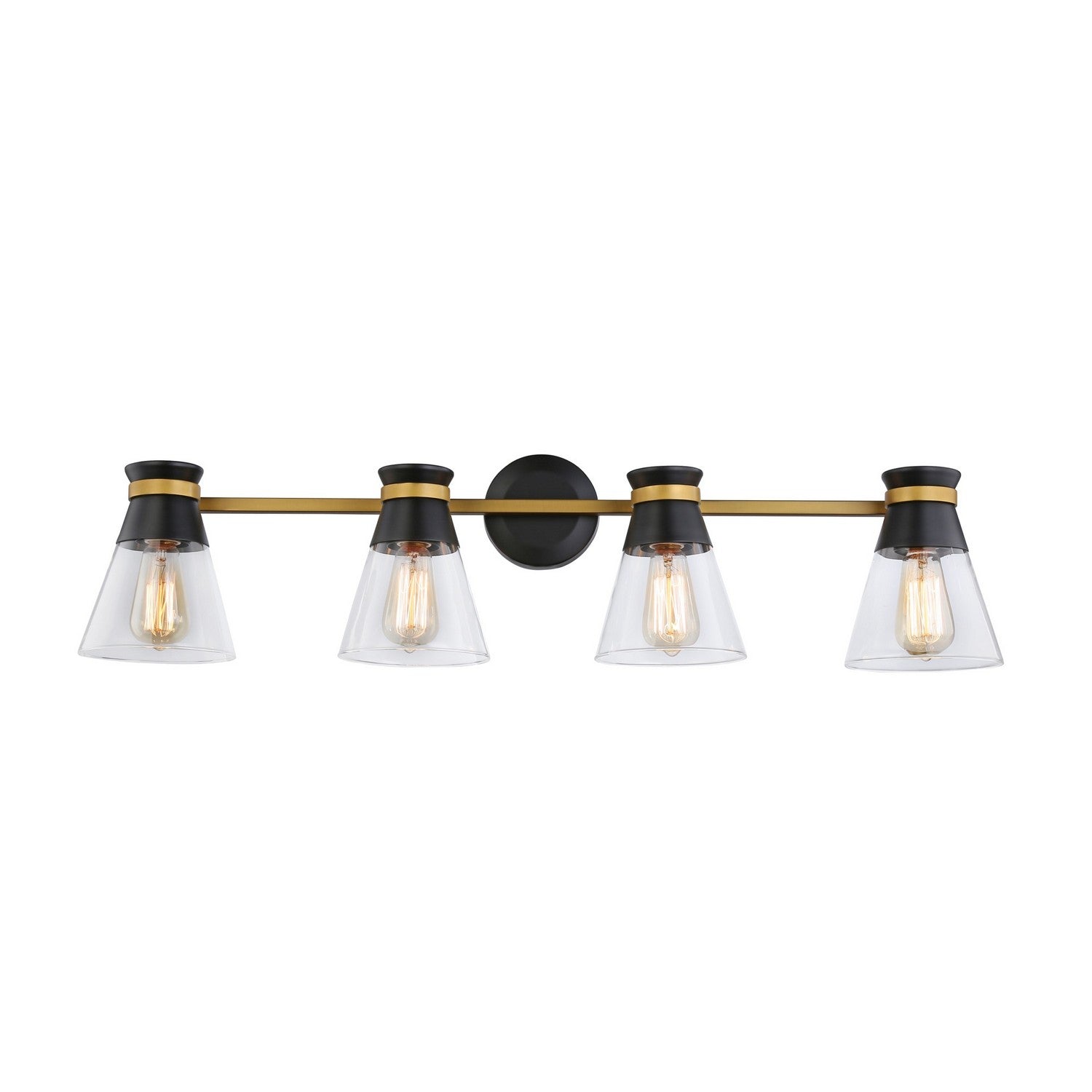 Artcraft - AC11804BB - Four Light Vanity - Kanata - Black & Brushed Brass