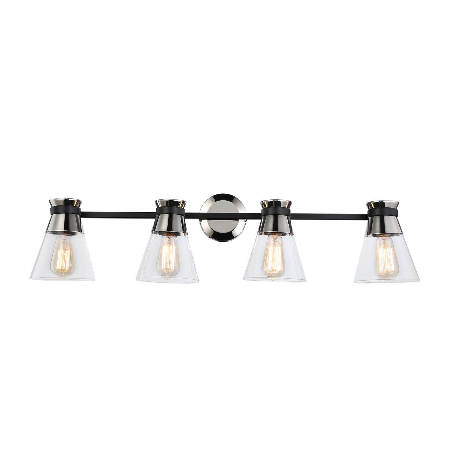 Artcraft - AC11804NB - Four Light Vanity - Kanata - Black & Brushed Nickel