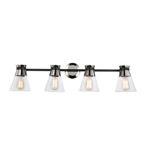 Artcraft - AC11804NB - Four Light Vanity - Kanata - Black & Brushed Nickel