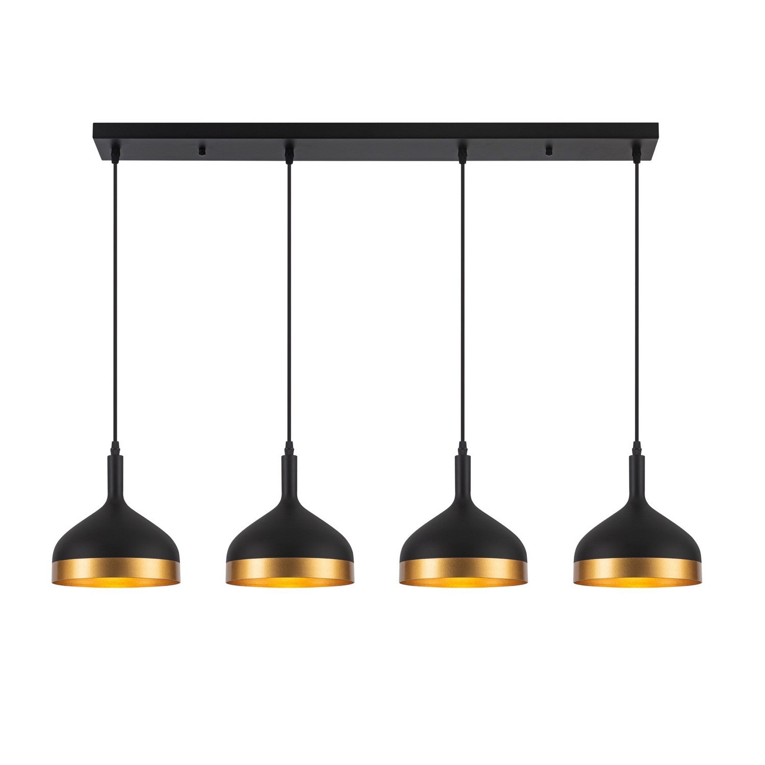 Artcraft - SC13354BK - Four Light Island Pendant - Dash - Black & Gold